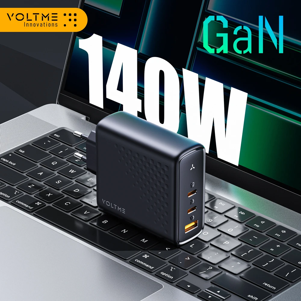Voltme Gan Charger 140W Usb Tipo C Pd3.1 Ricarica Rapida Per Macbook Pro 16 ''Caricabatterie Per Telefono Quick Charge 5.0 Per Iphone 15 Pro Max