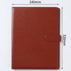 Deluxe PU Leather A4 Business Organizer and Meeting Binder (Brown)