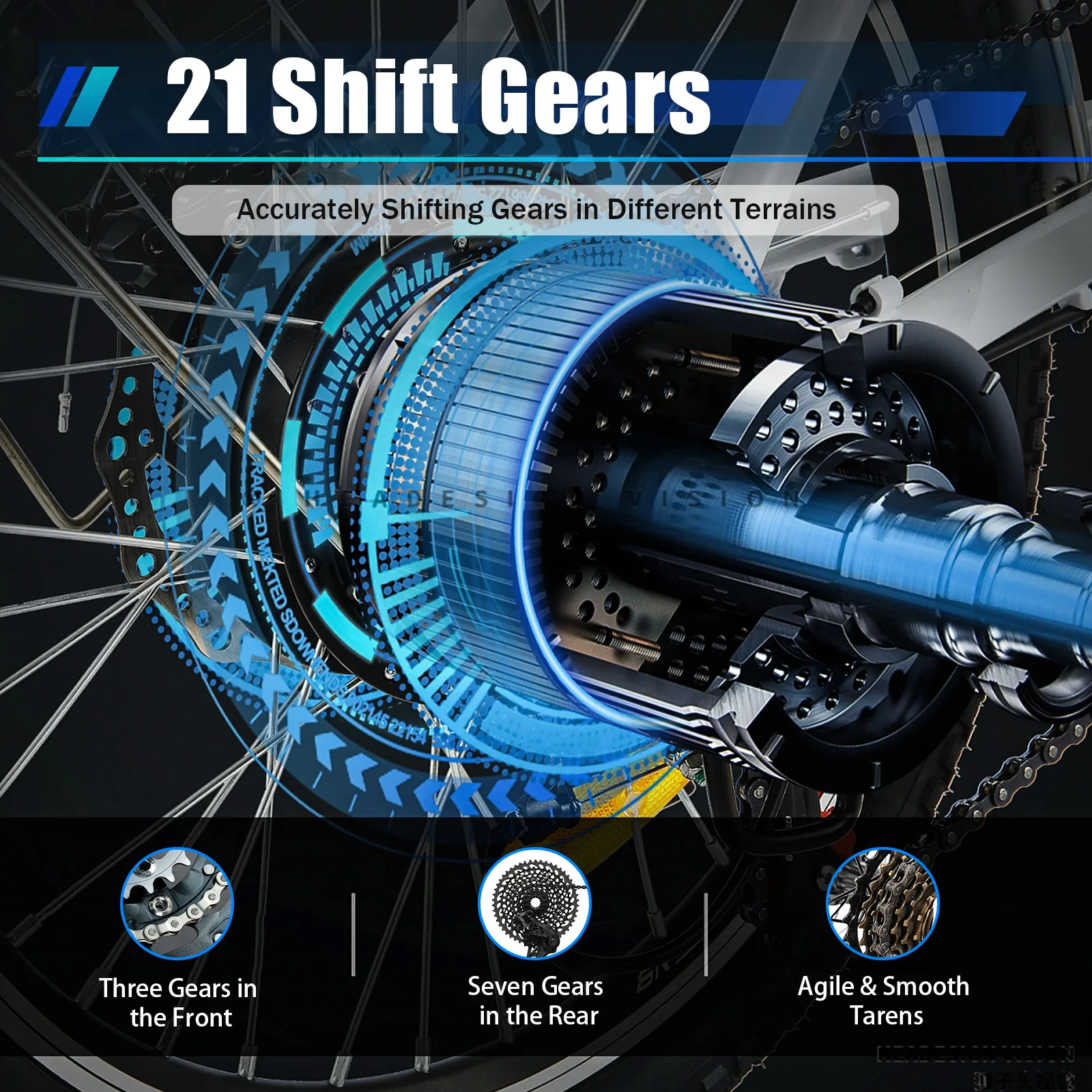 26 Inch Outdoor Mountain Bike, 21 Speed Foldable Bicycle, Foldable Bike for Adults, Carbon Steel Bicycle, Portable Road Bike - Image 4