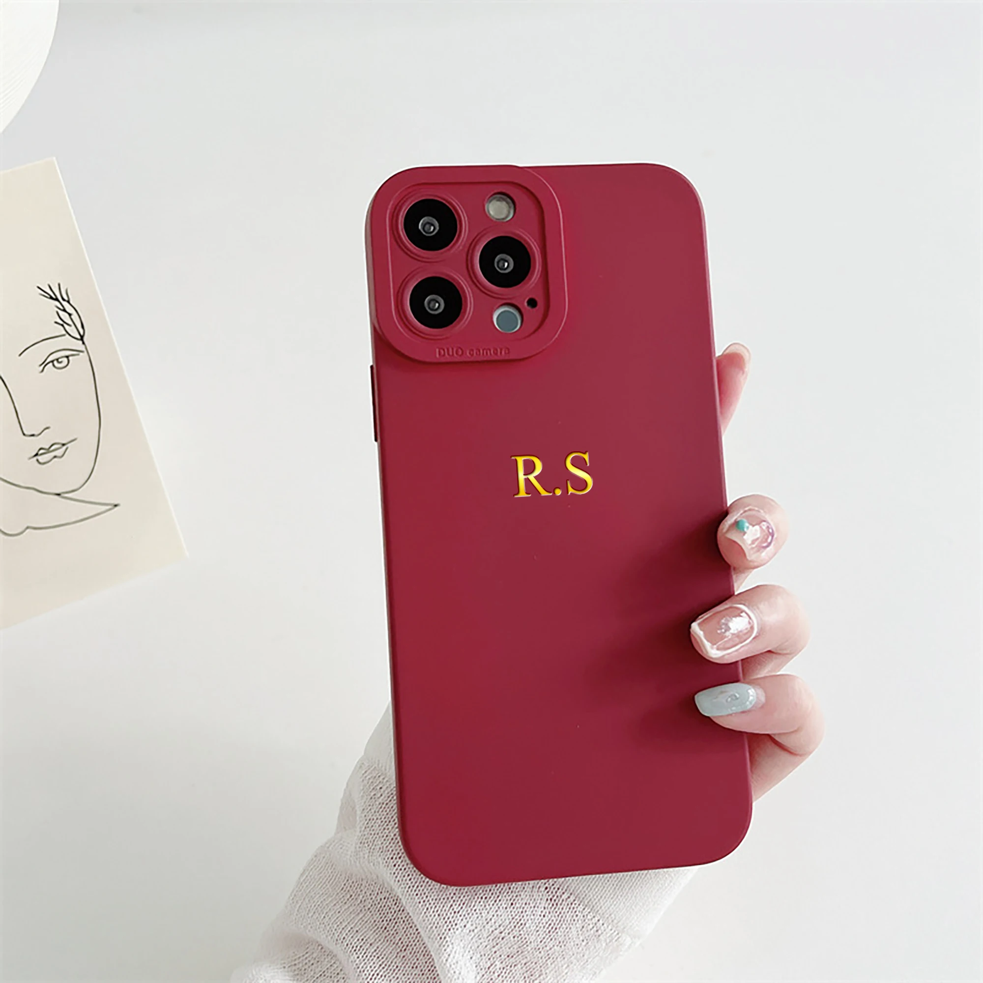 Personalized Customized Name 3D Hot Gold Foil Stamping TPU Phone
