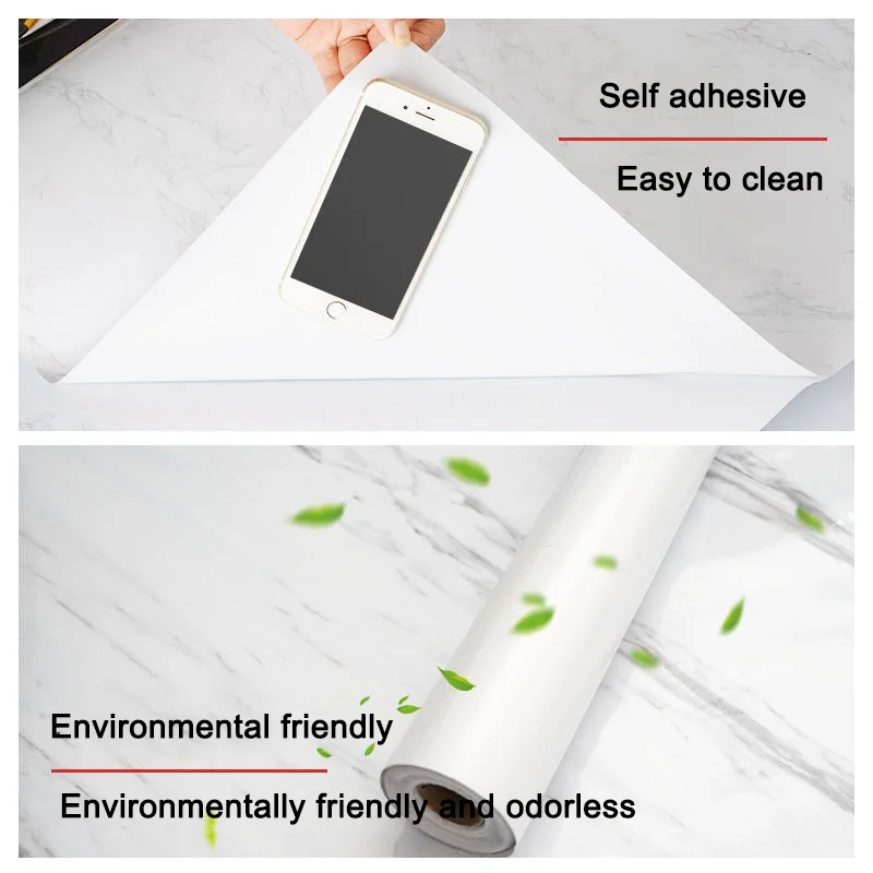 Wall stickers kitchen wallpaper self adhesive wallpaper peel and stick paper Marble Self-adhesive Waterproof Wallpaper Kitchen High Temperature Resistance Oil Proof Cabinet Refurbished Countertop Sticker