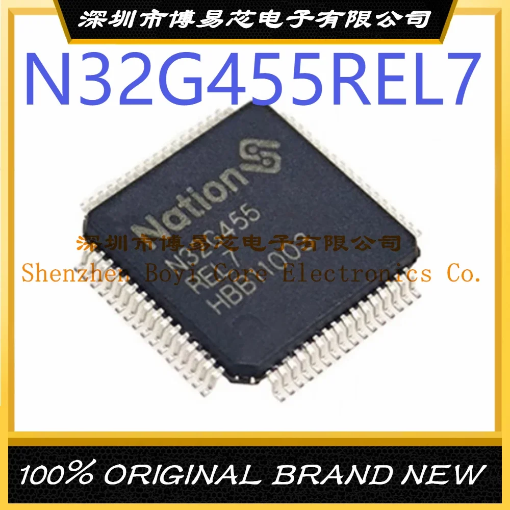 N32G455REL7 Package LQFP-64 ARM Cortex-M4 144MHz Flash: 512KB RAM: 144KB MCU (MCU/MPU/SOC) IC Chip fs32k144uat0vllt fs32k144uavll lqfp100 ic mcu 32bit 512kb flash 100lqfp