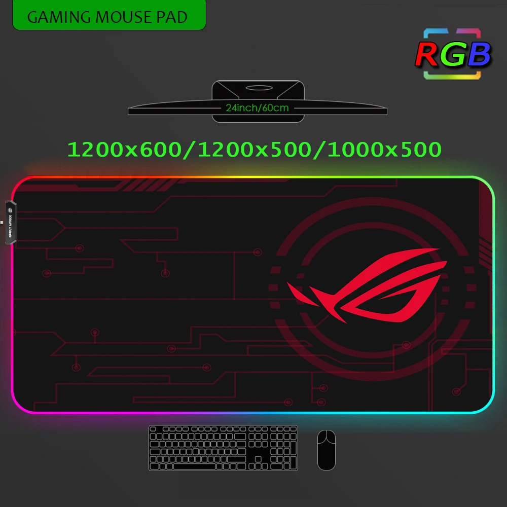 Republic of Gamers Extended Pad Rgb Mouse Pad with Backlight Asus Rog