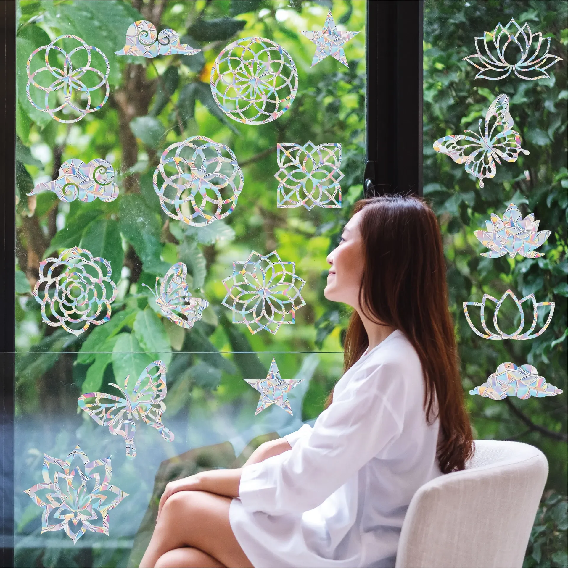 Wall Stickers Window Stickers New Rainbow PVC Leaves Static Window Stickers Prism Electrostatic Glass Stickers Suncatcher Sticker Home Wall Decal Decor wall stickers,window stickers