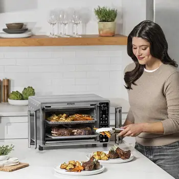 6-Slice Digital Air Fryer Toaster Oven with 19 One-Touch Presets Stainless Steel Advanced Technology Perfectly Crisped Creations 3