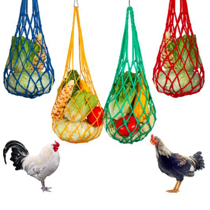 Poultry Feeder Chicken Vegetable Net Bag For Hen Goose poultry feeder