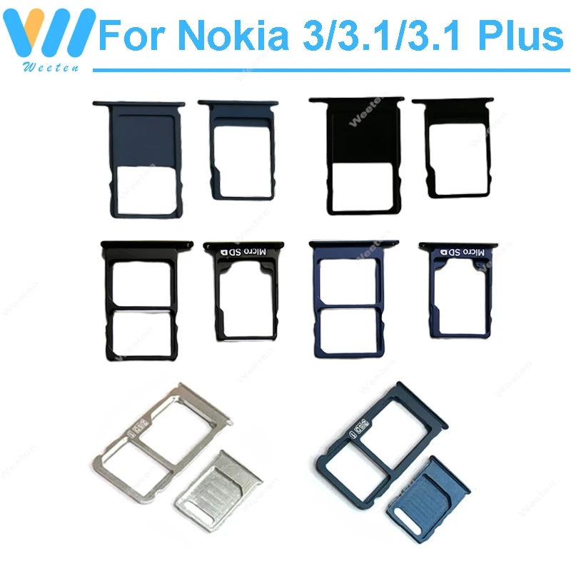 Black Sim Card Tray Holder with SD Slot for Nokia - Replacement Repair Parts