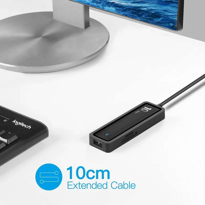 USB C Hub 6 In 1 Type-C To 4X USB 3.2 Gen 2 10Gbps USB C To USB Hub SD 2.0 TF 2.0 Adapter for Notebook Laptop Computer