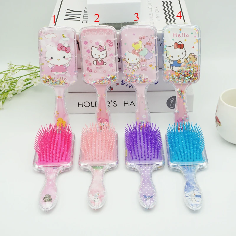 Hairdressing Comb Massage Comb KT Sanrio Disney Square Long Handle Flowing Sand Pacha Dog