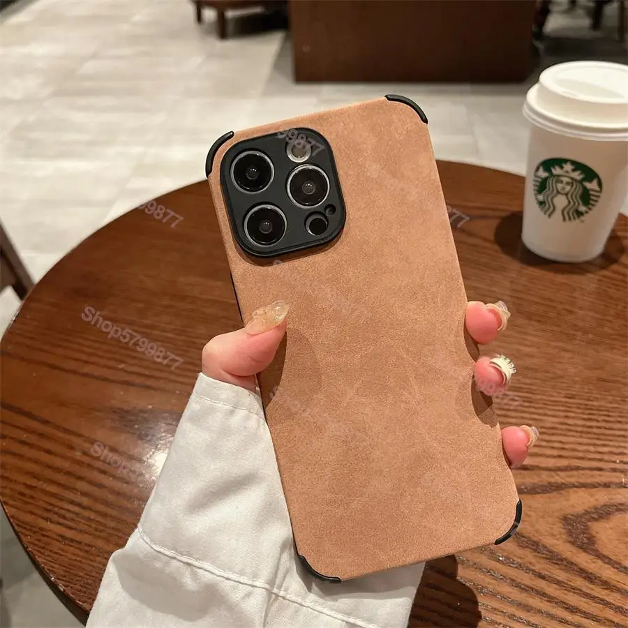 thumbnail image 1 of Luxury Matte Soft Leather Case For iPhone 15 14 Plus 13 12 Mini 11 Pro Max Shockproof Silicone Shell X XR 7 8Plus SE Back Cover, 1 of 5