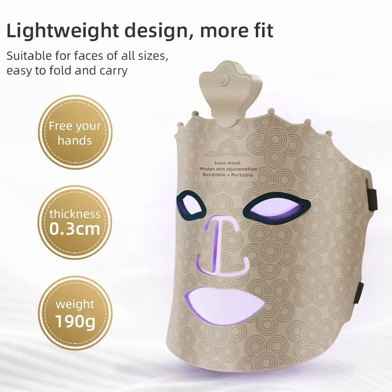 7 Colors Photon Face Silicone LED Mask Powerful Anti-ageing Professional Ultra-light Mask Wrinkles Smooth Skin Beauty Equipment