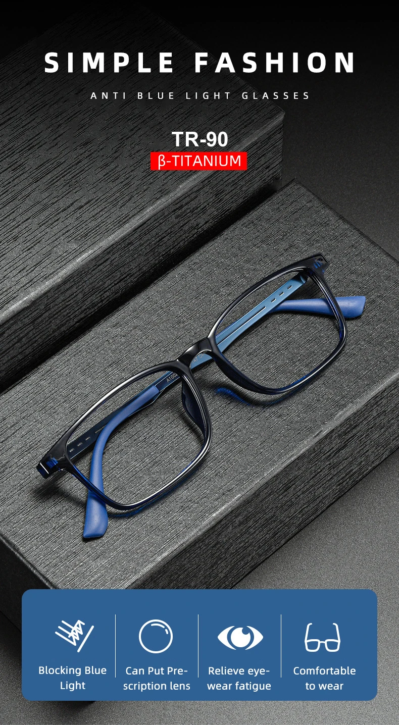Ultraleichte tr90 Anti Blue Ray Lesebrille hochwertige Titan Bein Anti-Müdigkeit Hyperopie Brille Unisex klare Brille – Detail 2