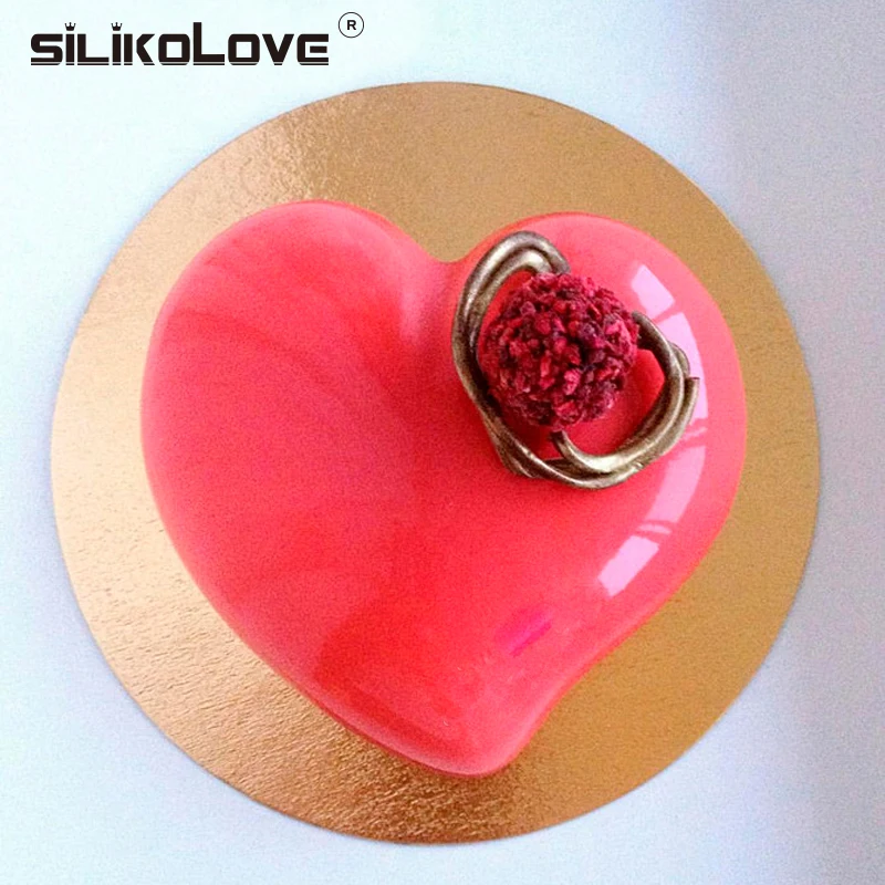 SILIKOLOVE Heart Silicone Molds for Baking Cake Pan Pink Candy