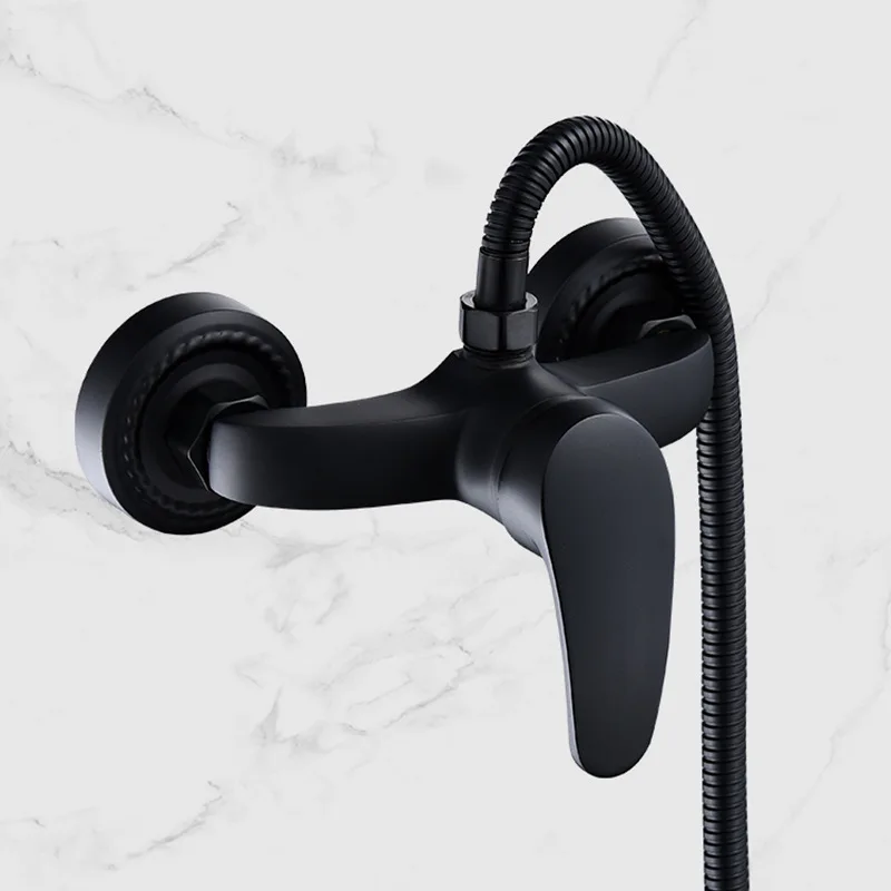 

Faucets Shower System Cold and Hot Mixer Modern Bathroom Bathtub for Washing Smart Tapware Fixture Wall Mounted Rainfall Black