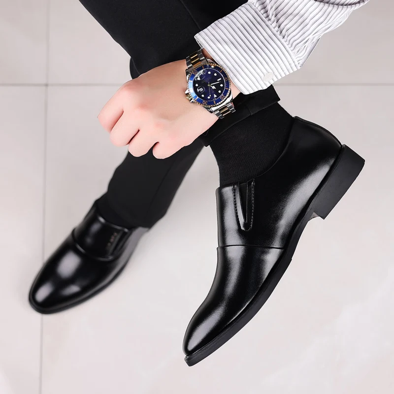 High Quality Leather Men Casual Shoes Comfortable Men Loafers Light Formal Men Dress Shoes Breathable Slip on Men Driving Shoes 5