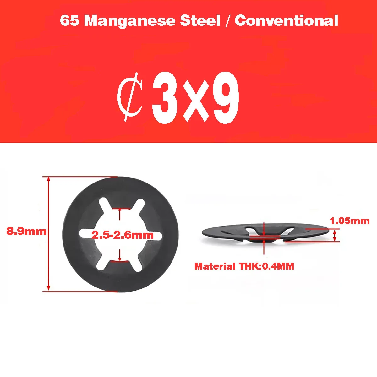 200pcs M3X9