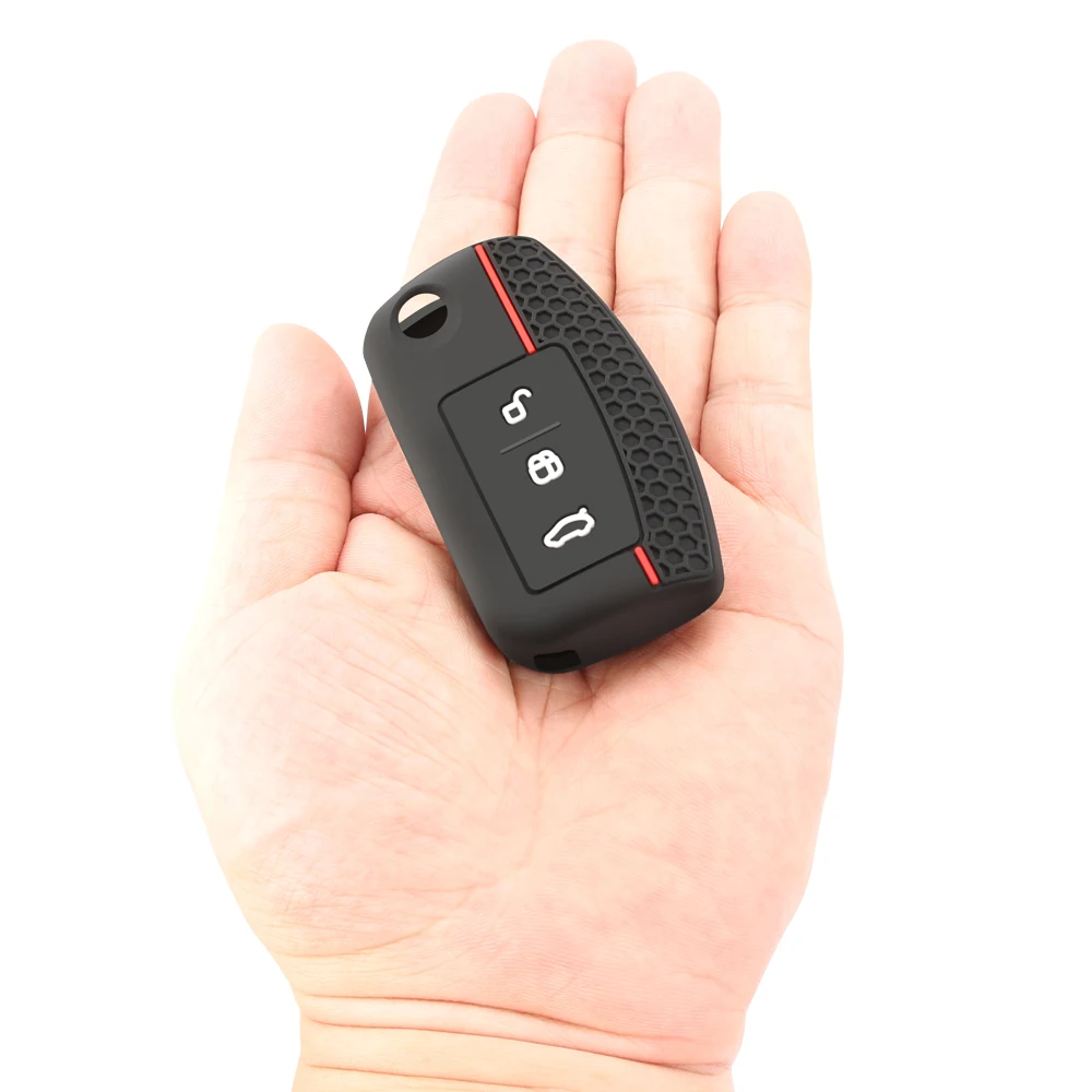 Silicone Car Flip Key Case Cover and Keychain