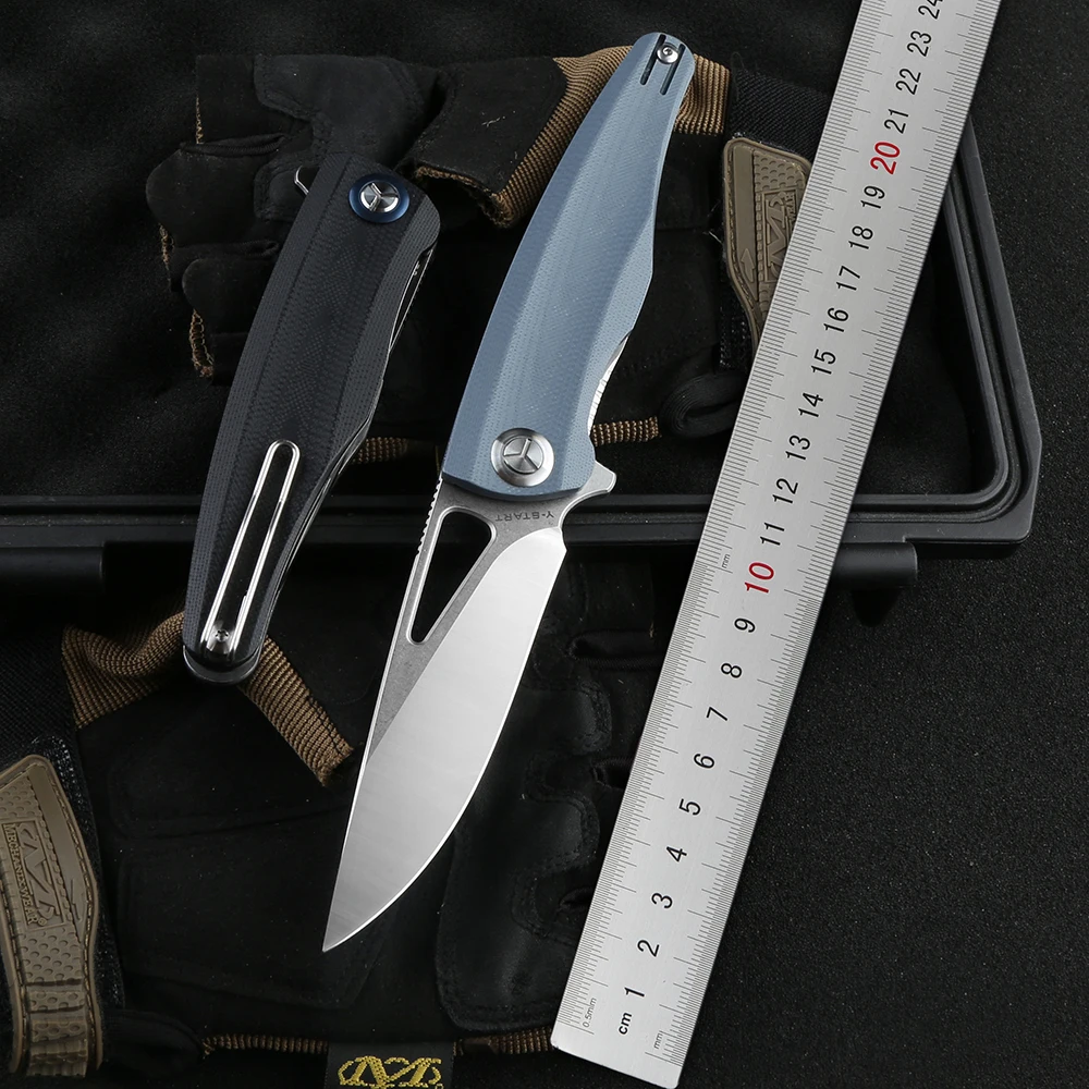 

Y-START LK5031 Folding Knife D2 Blade Ceramic Ball Bearing Washer G10 Handle EDC Gift Hunting Outdoor Knives