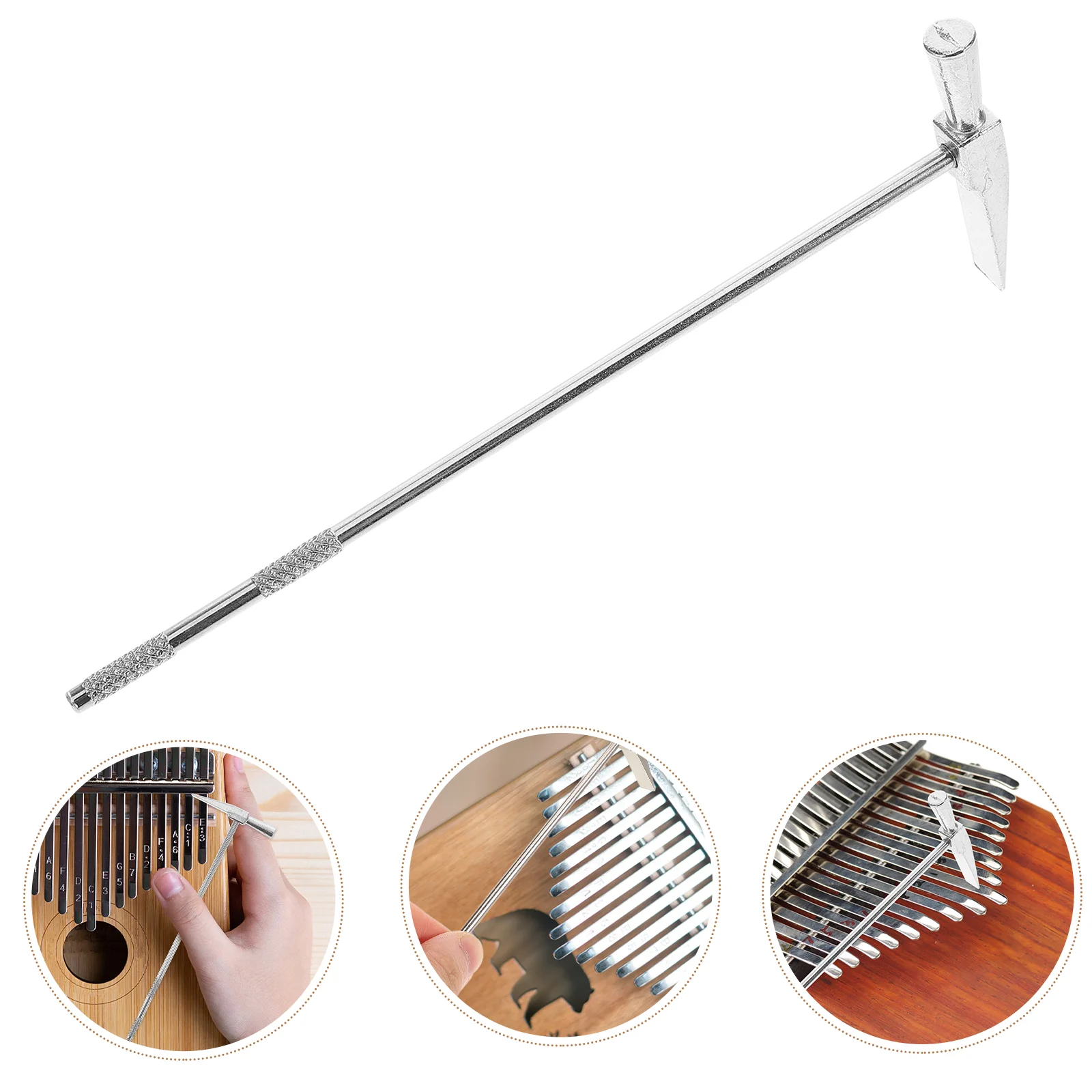 Musical Instrument Piano Tuning Tool Kalimba Guide Musical Instrument Tool Kalimba Thumb Hammer Keyboard Aluminum Alloy Piano Tuning Tuner Kit Percussion Instrument Accessory