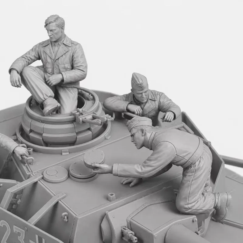 1/35 스케일 레진 피규어 조립 모델 키트 역사 미니어처 차고 키트 탱크 승무원 3 피규어 조립되지 않고 도색되지 않음