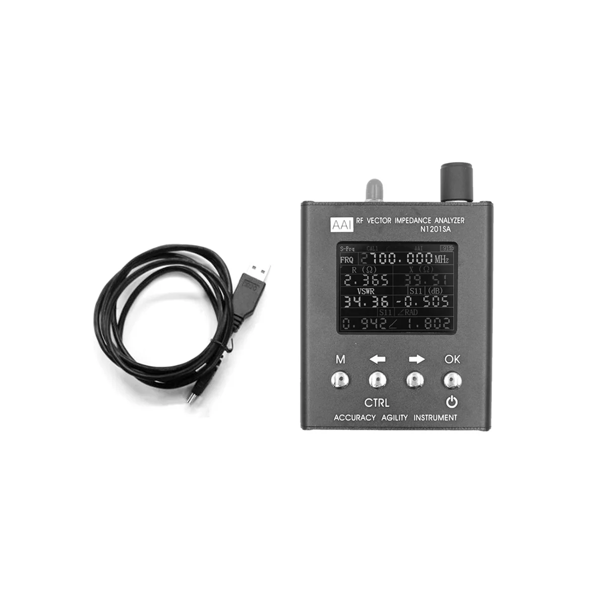 

N1201SA 140MHz - 2.7GHz UV RF Vector Impedance ANT SWR Antenna Analyzer Meter Tester Resistance/Impedance/SWR