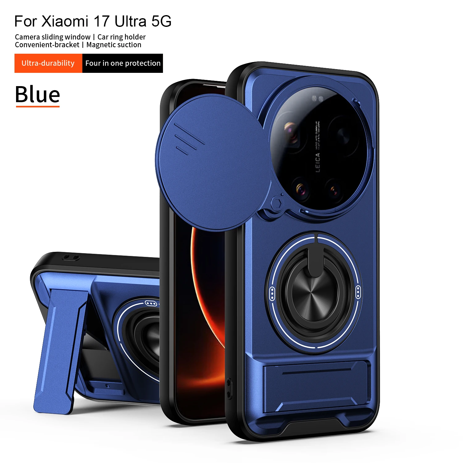 Magnetic Stand Slide Camera Protector Shockproof Armor Phone Case