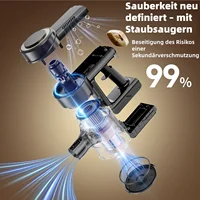 Aspirateur sans fil V8MAX, 55KPA/50 min d'autonomie, avec phare LED vert, brosse anti-emmêlement en forme de V pour poils d'animaux, tapis 5