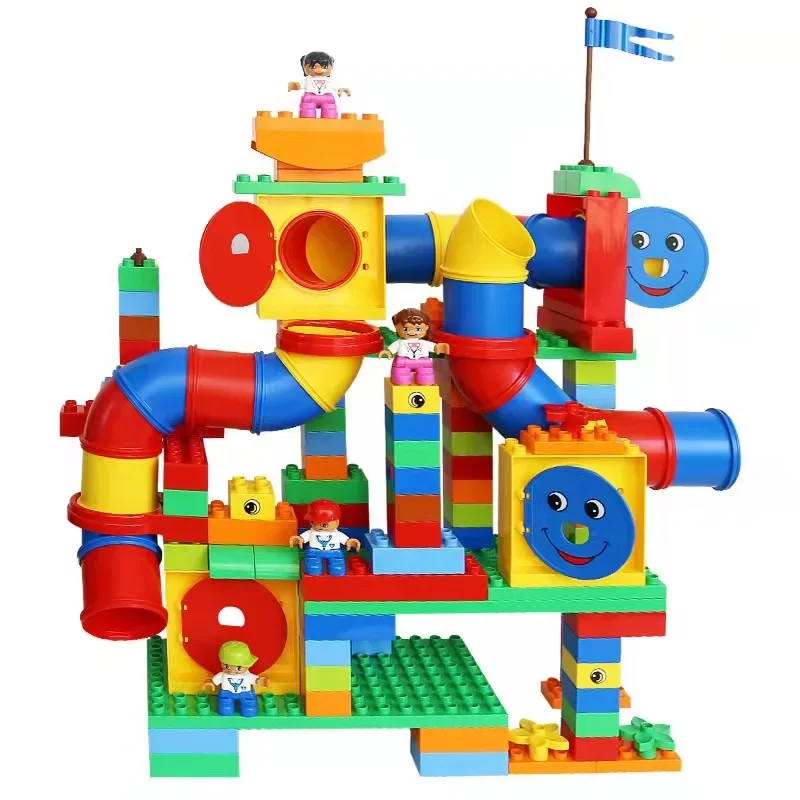 Big Building Blocks Crazy Marble Race Run Slipway Pipes Compatible Large Bricks Maze Game Children Kids Educational Toys