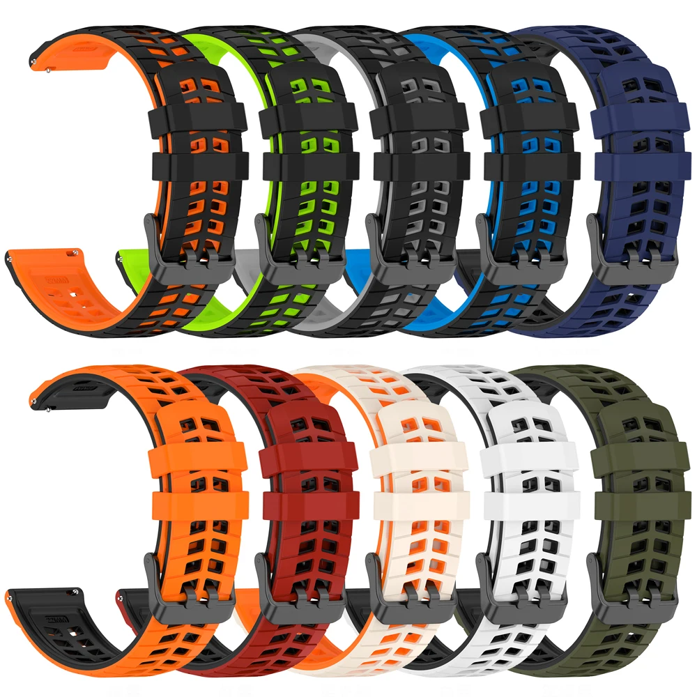 Premium 22mm Soft Silicone Sport Watch Strap - Versatile and Durable Wristband Replacement