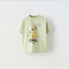 Simba Cartoon Pattern T-shirt Summer Boy Clothing Short Sleeved Tops Children's Clothes Loose Casual Tees Crewneck Kids T Shirts 4