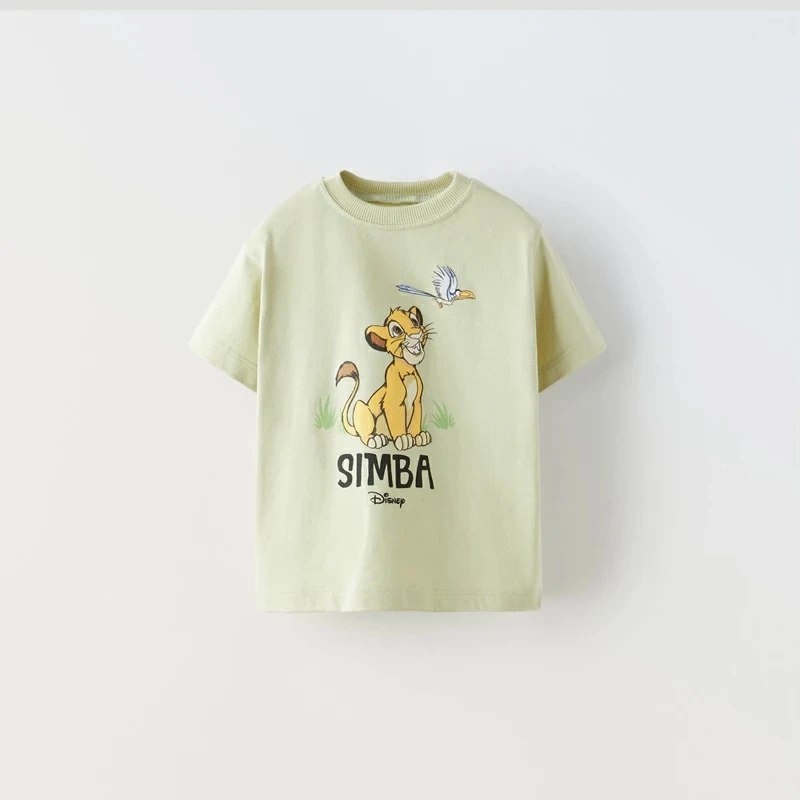 Simba Pattern Boys T-shirt Summer Kids Clothing Fashion Loose Tees Tops Children Clothes Cartoon Short Sleeve Tops Boys' Tshirts 4