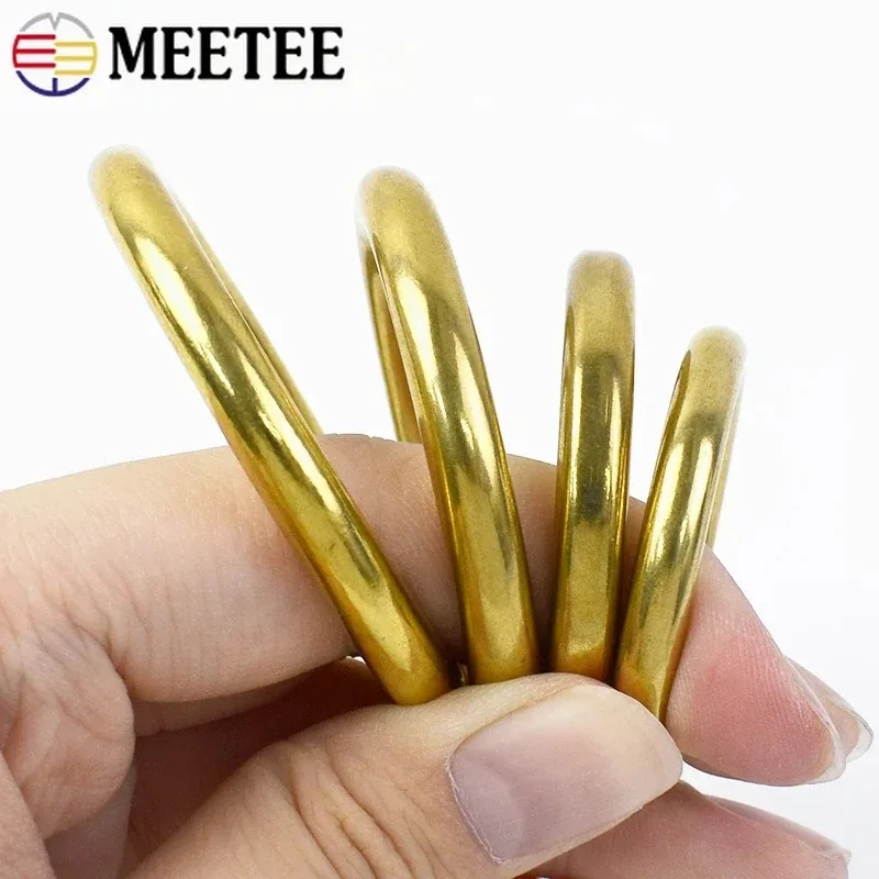 2/5개 8-51mm 황동 O링 버클 심리스 링 루프 훅 가방끈, 개 목줄 연결 고리, 열쇠고리 액세서리