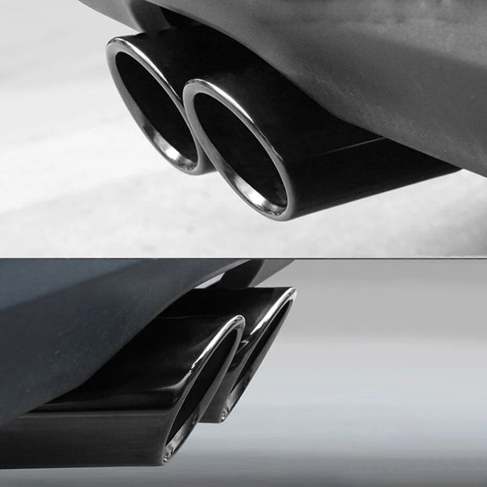 Stainless Steel Car Exhaust Muffler Tip Pipes Covers 2Pcs/Set For Audi A1 A3 A4 TT 2009-2015/VW Volkswagen PASSAT