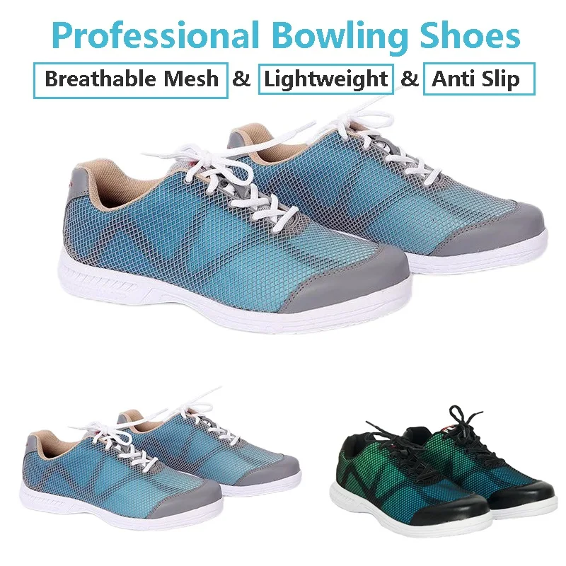 Breathable Mesh Bowling Shoes for Men Weave Anti Slip Sole Sneakers Professional Male Comfortable Sneakers Casual Sport Shoes