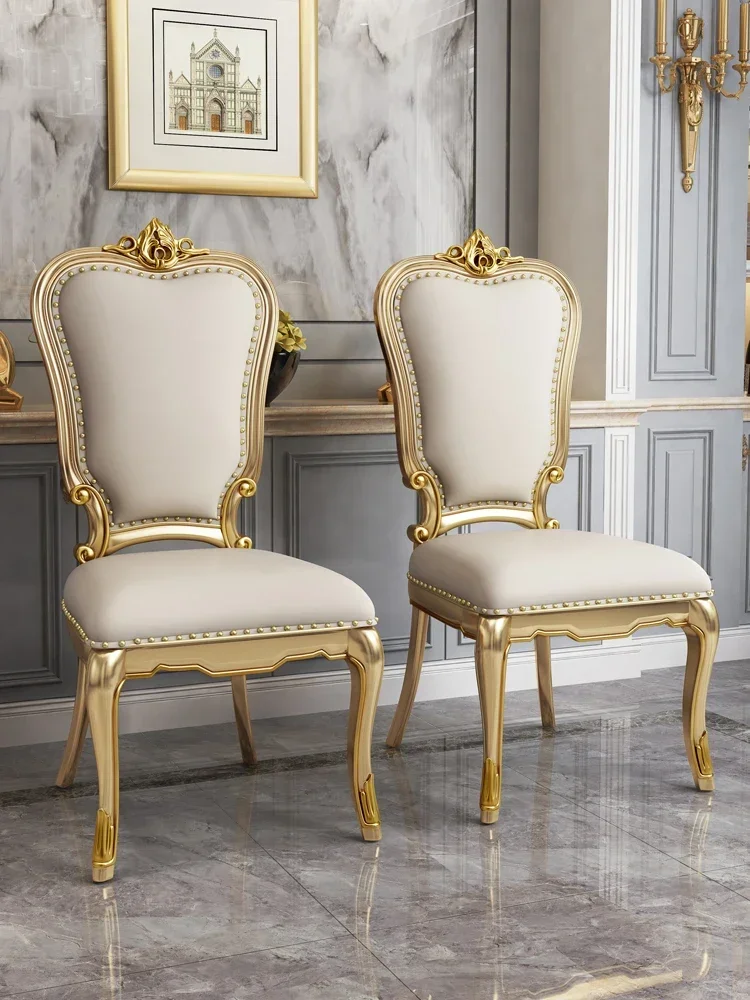 American light luxury solid wood dining table and chair combination living room luxury European marble dining table rectangular