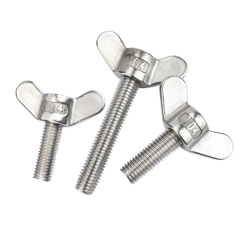 5 Vis à écrou Papillon En Acier Inoxydable 304 - M8 X 35 Mm, Pas 1.25 Mm, Lot Neuf