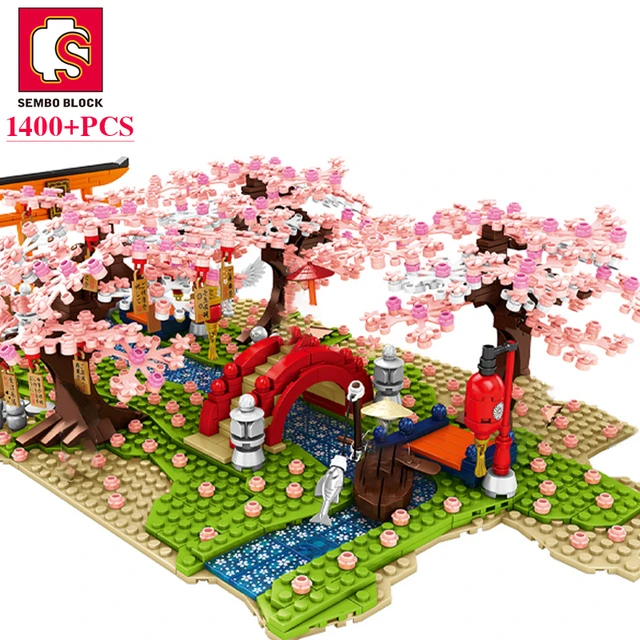 2138 pçs mini sakura árvore casa construir bloco cidade rua vista cerejeira  modelo bouquet blocos de construção brinquedos crianças presentes diy -  AliExpress