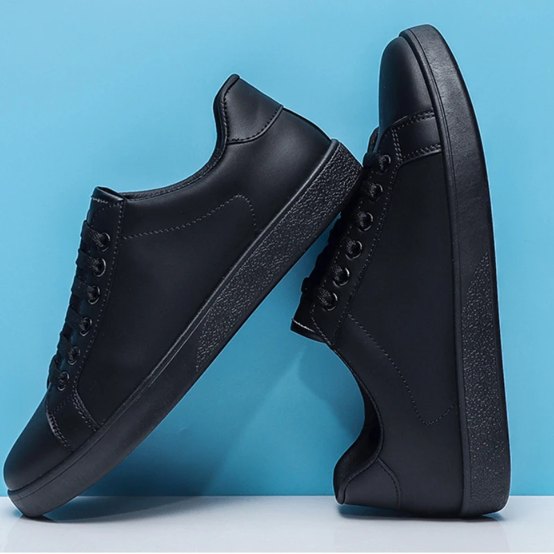 zapatillas informales zapatos zapatillas de deporte Zapatillas De Deporte blancas para hombre, zapatos planos informales con cordones De cabeza redonda, estilo coreano, para caminar al aire libre, Moda De Primavera - Imagen 6