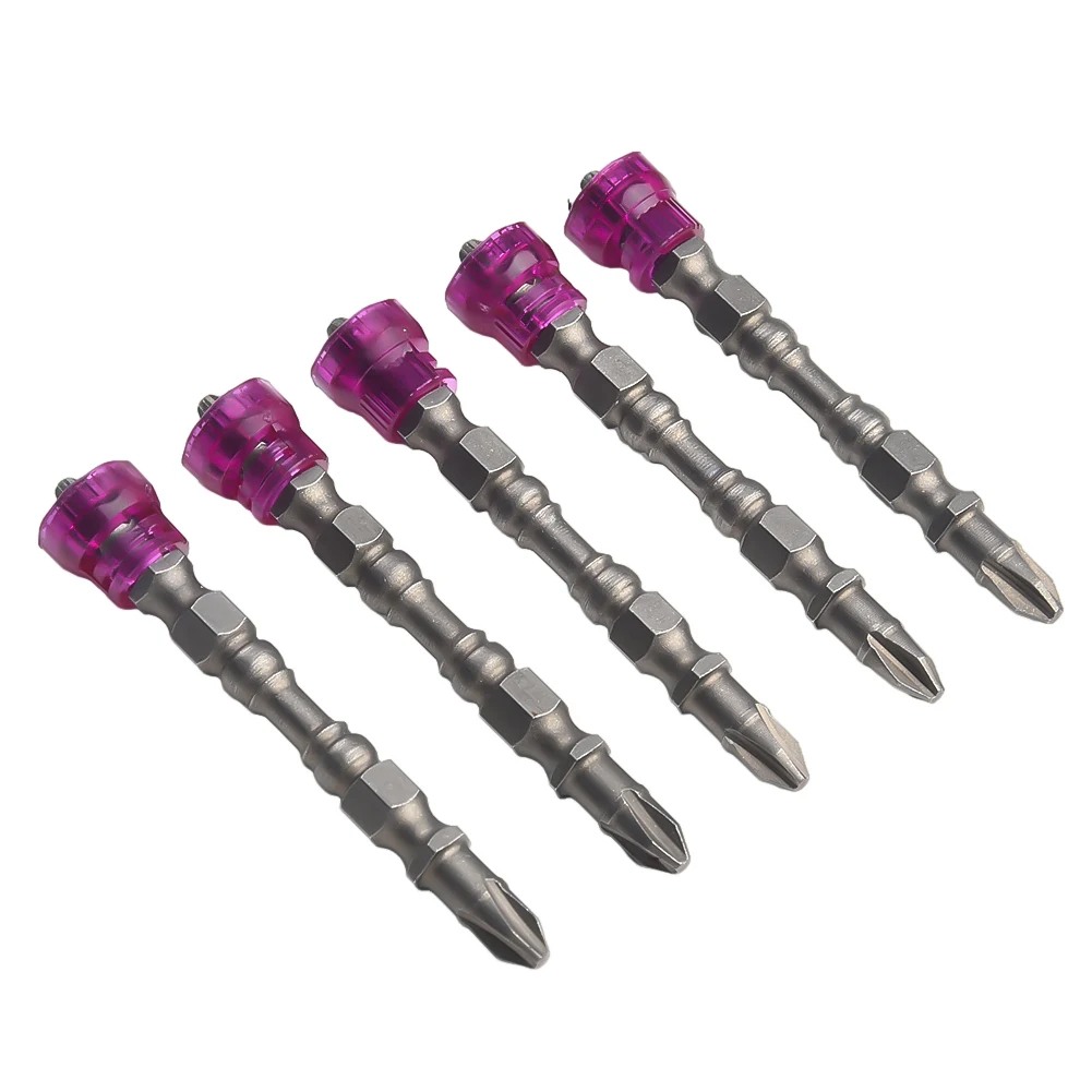 

5Pc PH2 Cross Screwdriver Bit With Magnetic Ring 65mm Double-head For Hinge Furniture Installation Repairing Electric Drill Tool