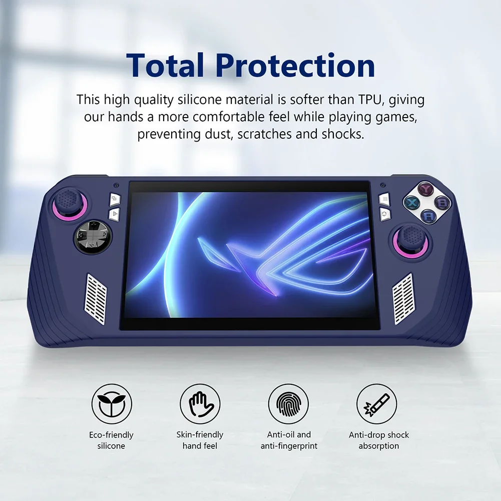 Game Console Case Soft Silicone Shell Sleeve Anti-Scratch Protector Cover Sleeve Dustproof Game Accessories for ASUS ROG Ally