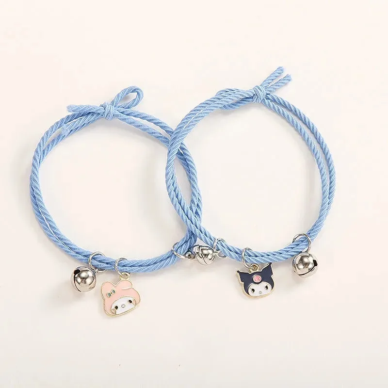 Hello Kitty Friends 2pcs Cute Cartoon Charm Jewelry Adjustable Couple  Bracelet