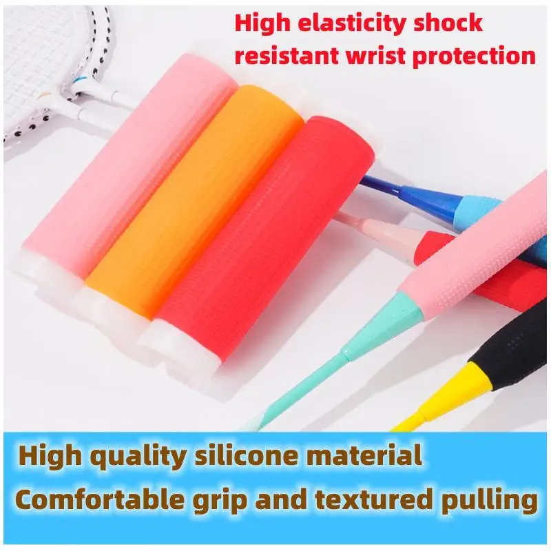 Professional badminton racket silicone handle cover anti slip and wear-resistant hand rubber racket fishing rod handle cover