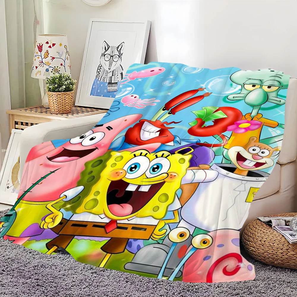 Cartoon S-Sponge B-Bobs Blanket Comfortable skin friendly soft living room bed bedroom blanket suitable for travel and gifts 5