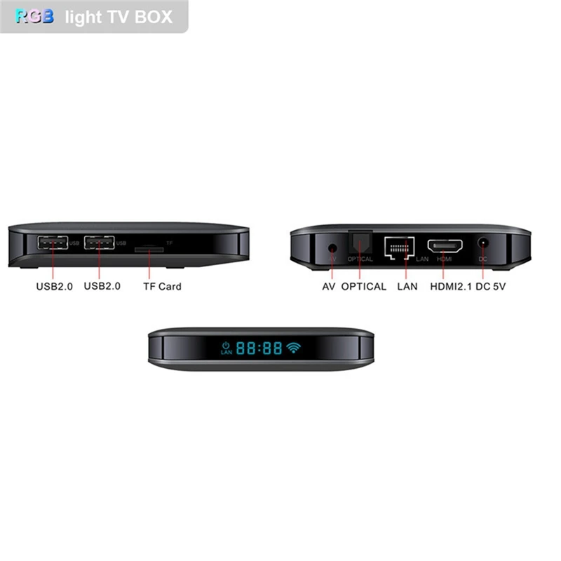 듀얼 와이파이 블루투스 스마트 TV 박스, A95X F3 Air II, RGB, 안드로이드 11, Amlogic S905W2, 4GB, 32GB, 내구성, 쉬운 설치, US 플러그