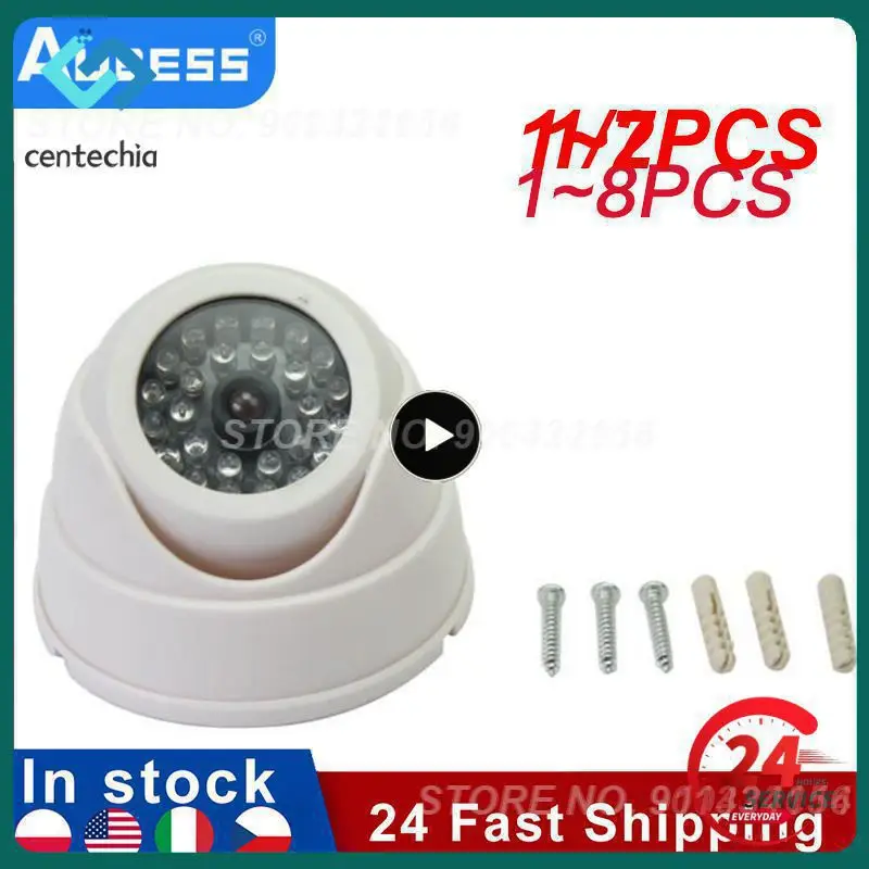 

1~7PCS Outdoor Security Simulation Dome Fake Camera with Red Flashing LED Light Indoor Outdoor Home Security Dummy Video