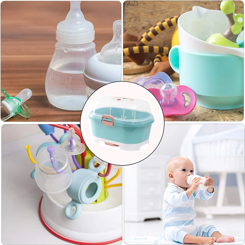 Portable Baby Bottle Drying Rack with Cover Portable Nursing Bottle Storage Box Dinnerware Organizer for Kitchen Outdoor Travel baby bottle drying rack