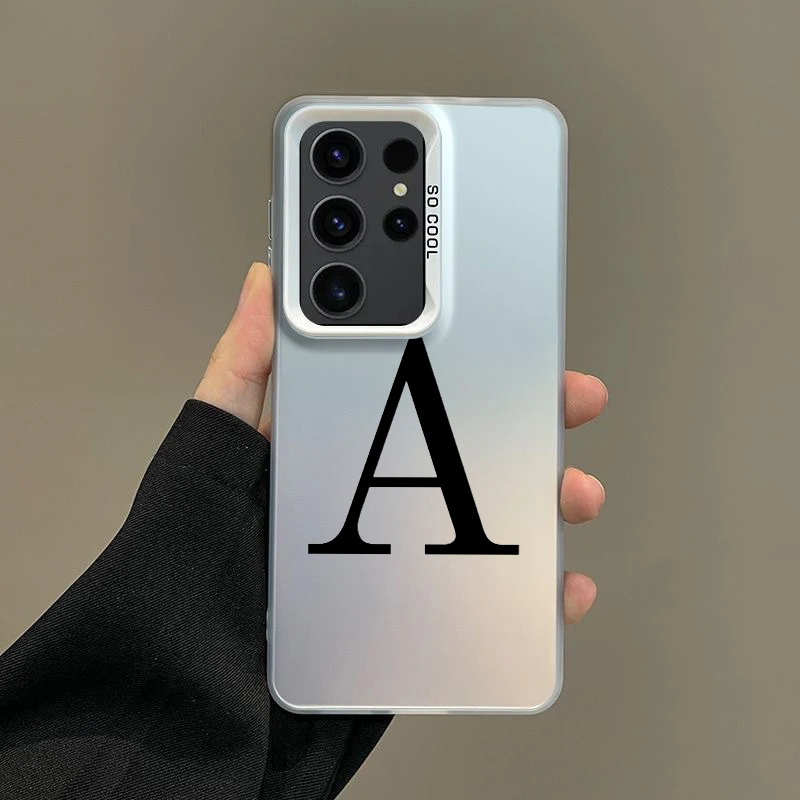 Silver IMD Cover Black Letter A Fashion Phone Case
