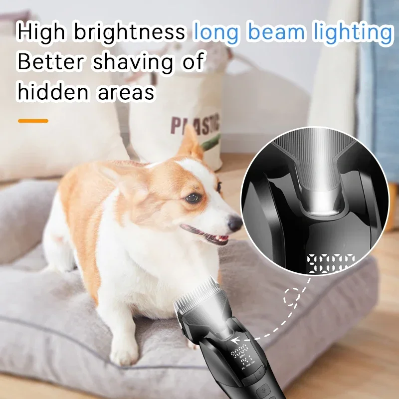 Professional Pet Dog Grooming Clipper Pet Clipper Dog Hair Trimmer Pet Hair Trimmer Dog Clipper Electric Rechargeable Cat Shaver Dogs Hair Trimmer 10W Animals Clipper Adjust Motor Speed