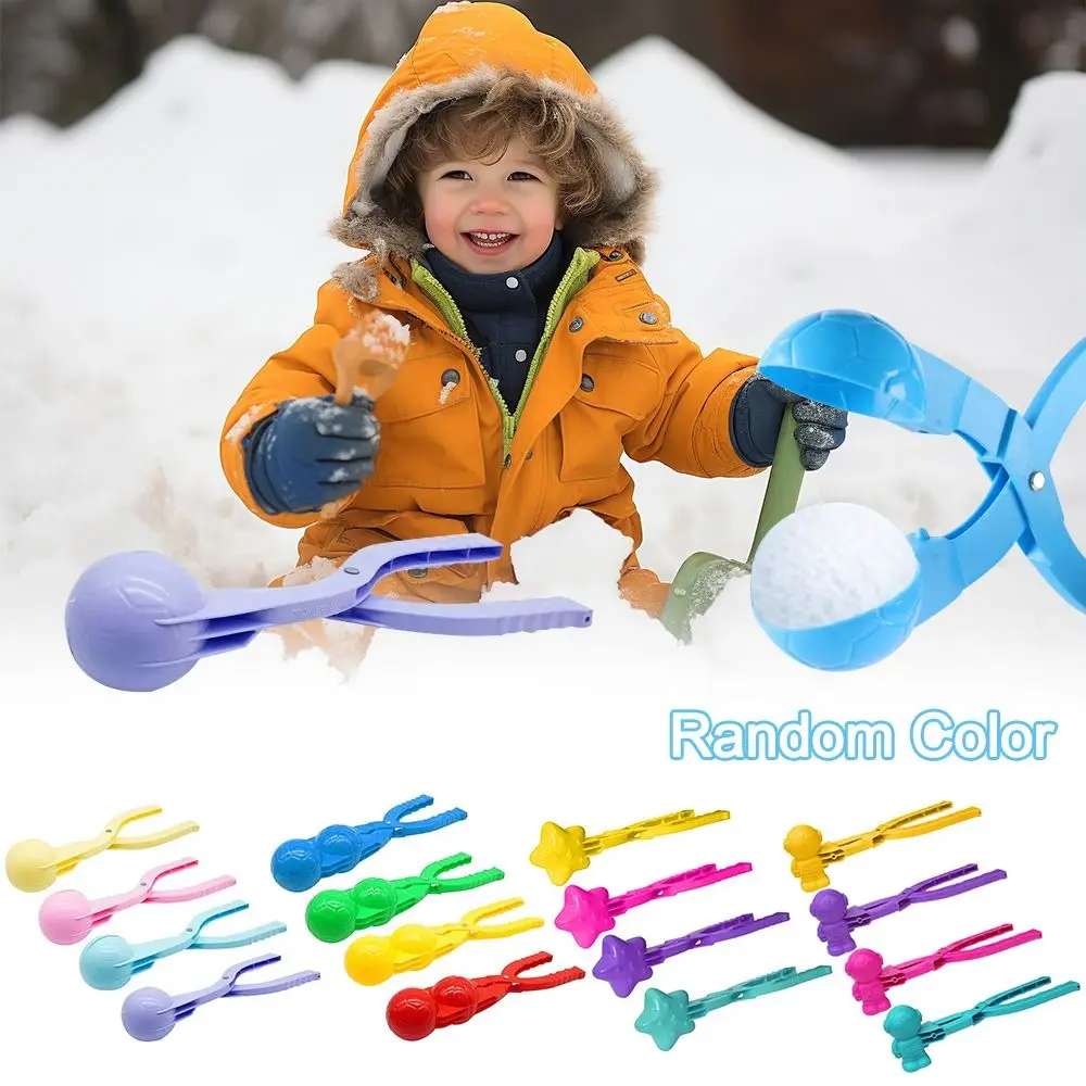 

Random Color Winter Snow Toy Cute Plastic Soccer Shaped Snow Play Toys Snowball Maker Tool Kids Gift