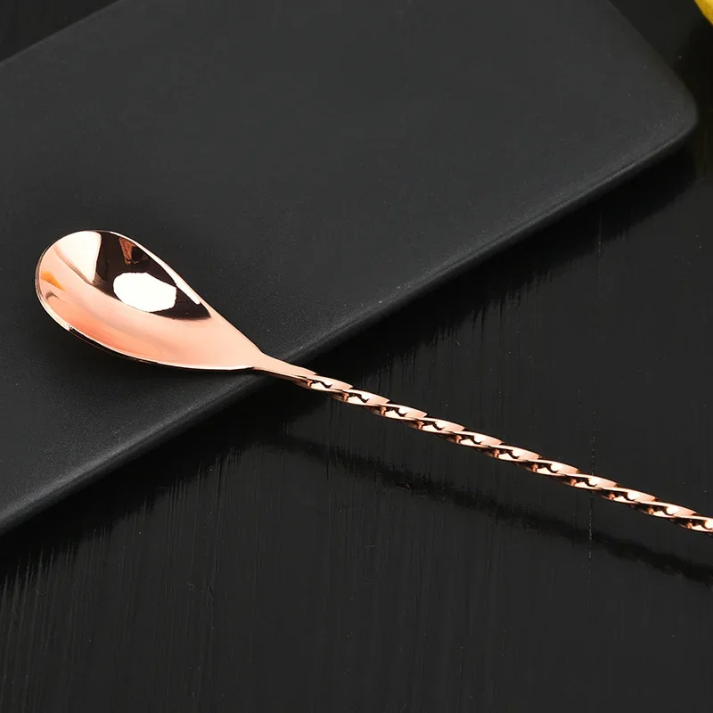 Stainless Steel Spiral Handle Cocktail Spoon Bartender Mixing Spoon Drink Shaker Muddler Stirrer Bar Barware Kitchen Accessories